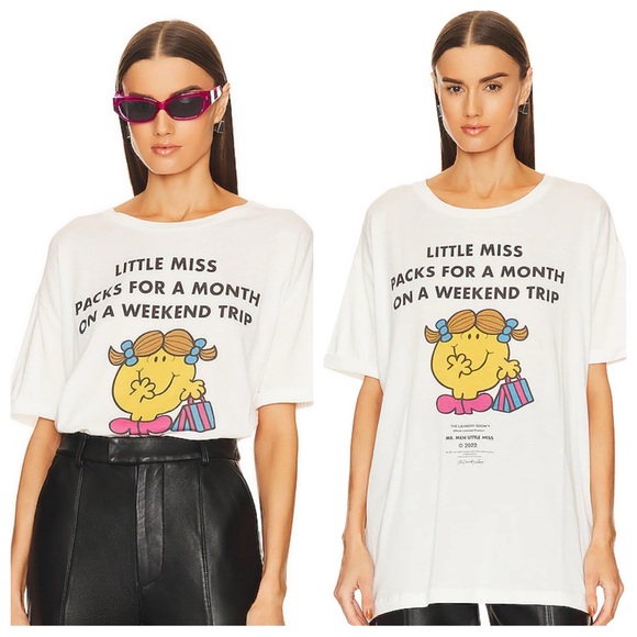 The Laundry Room Little Miss Weekend Oversized Tee in White - Picture 1 of 6